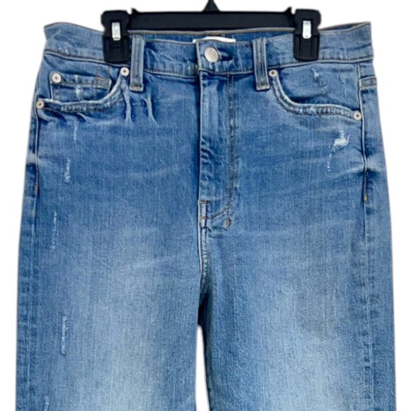 7 For All Mankind Ultra High Rise Dojo Jeans Fig Leaf Size 28 Pre-Loved - Picture 2 of 8